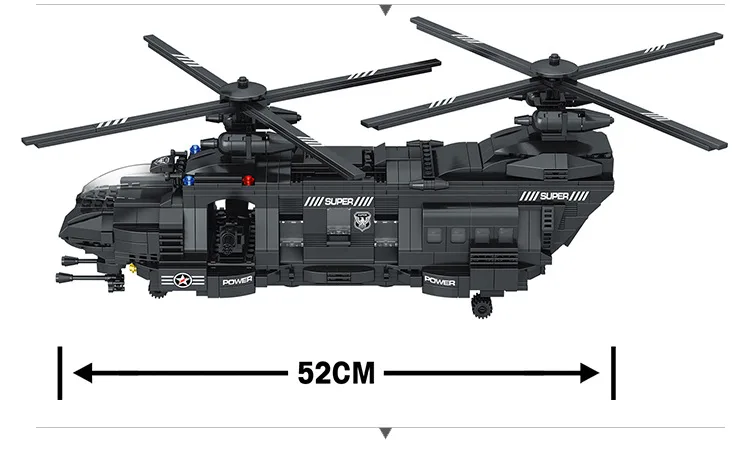 2019 военные специальные полицейские силы CH 47 Chinook вертолет строительные блоки