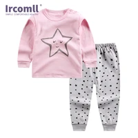 ircomll infant baby boy girls clothing set 100 cotton cartoon toddlers baby sleepwear children pajama sets topspants unisex ho
