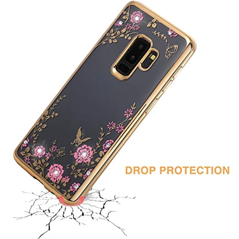 Прозрачный мягкий чехол из ТПУ с цветочным узором для Samsung Galaxy Note 9 S8 S9 Plus A8 2018 8 |