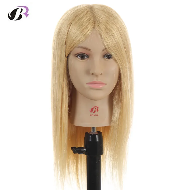 52cm Professional Blonde hairdressing dolls head Female Mannequin Hairdressing Styling Training Head high quality Mannequin Head