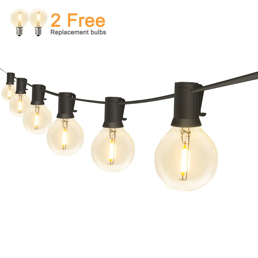 

Outdoor LED String Lights Waterproof IP65 18Ft/25Ft G40 Globe LED Filament Bulbs for Patio Garden Porch Backyard Christmas Party