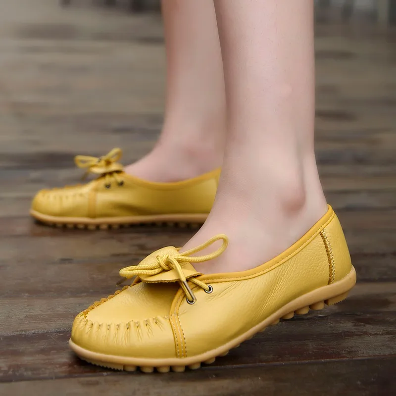 Туфли BeckyWalk женские кожаные повседневная обувь на плоской подошве шнуровке