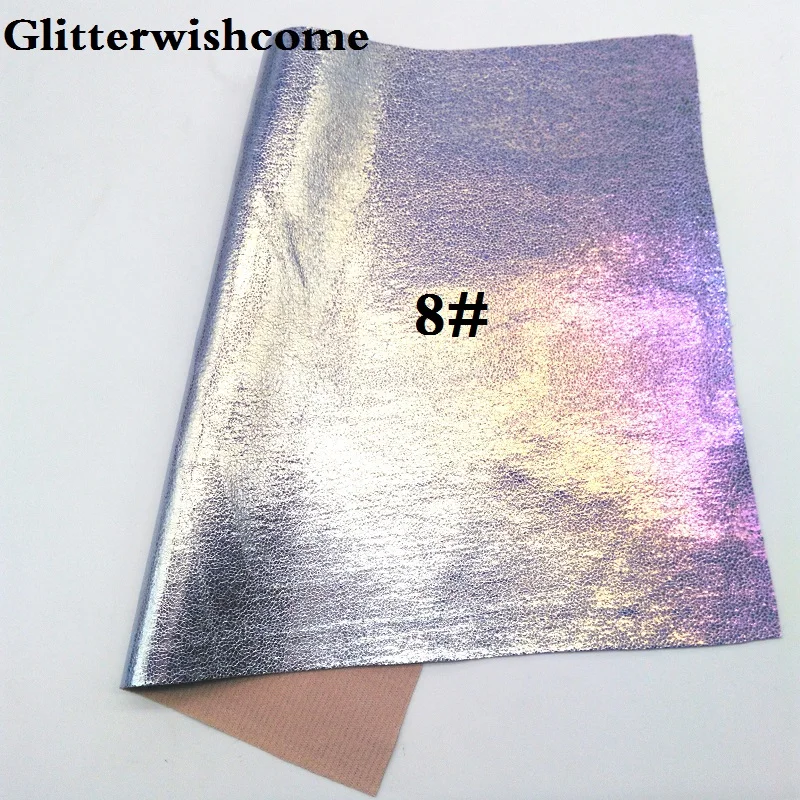 Glitterwishcome 21X29 см А4 Размер синтетическая кожа, переливчатая Радуга металлик искусственный из искусственной кожи Ткань Винил для бантов, GM072A