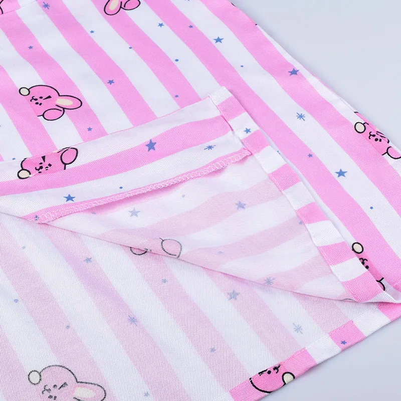 Korean BT21 Cartoon Version V Suga Same Harajuku Pajamas Kpop Home For BTS Bangtan Boys Long Sleeve Shirt Men Women PJ Costume | Женская