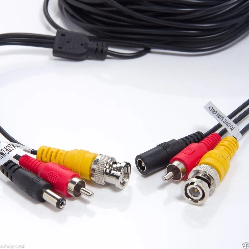50 футов/15 м безопасности CCTV камера Видео Аудио Кабель Питания RCA BNC шнур