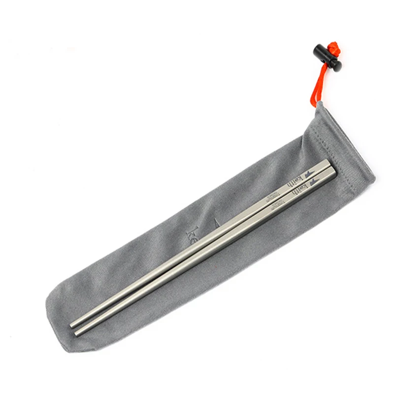 Палочки для еды Keith из чистого титана однотонные квадратные палочки портативные