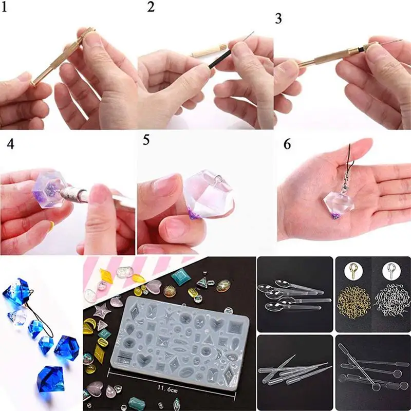 229 шт DIY браслет кулон ювелирные изделия литье формы силиконовые смолы ювелирные изделия формы Набор DIY инструмент для изготовления кулон