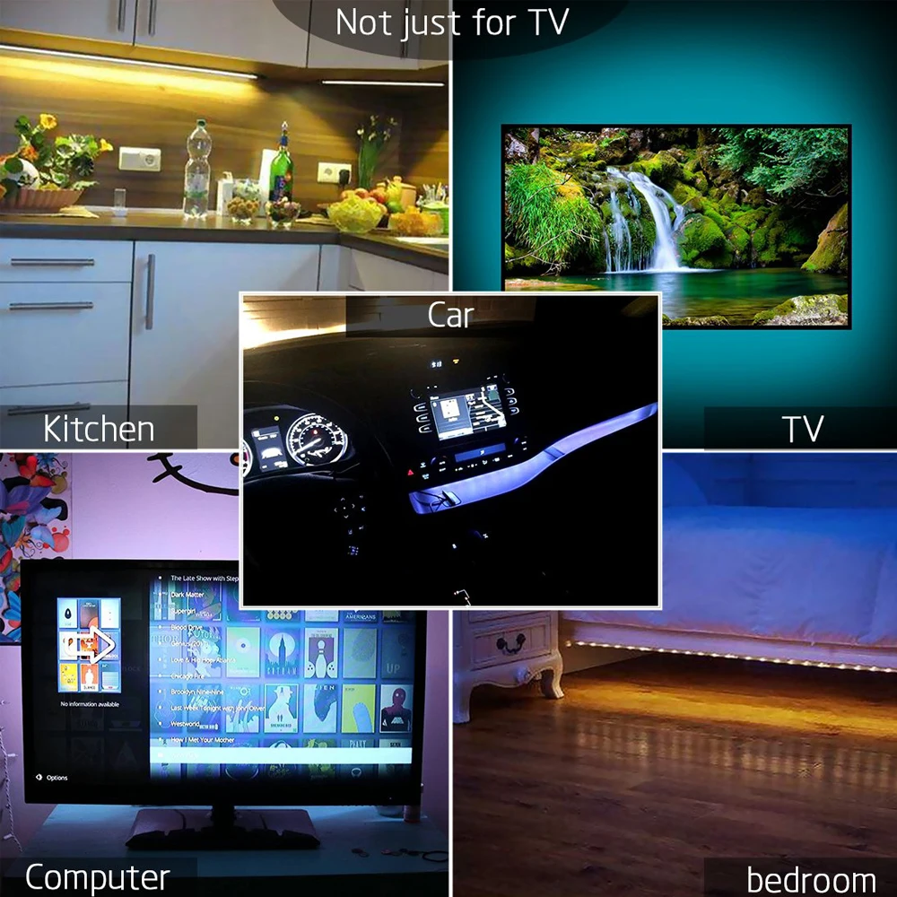 DC5V гибкая светодиодная лента SMD5050 HDTV экран фоновое освещение 0 5 м 2 USB Светодиодная