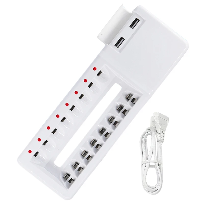 AABB новинка 8 лотов быстрое зарядное устройство 2 Usb разъем для батареи Ni Cd MH Aa Aaa