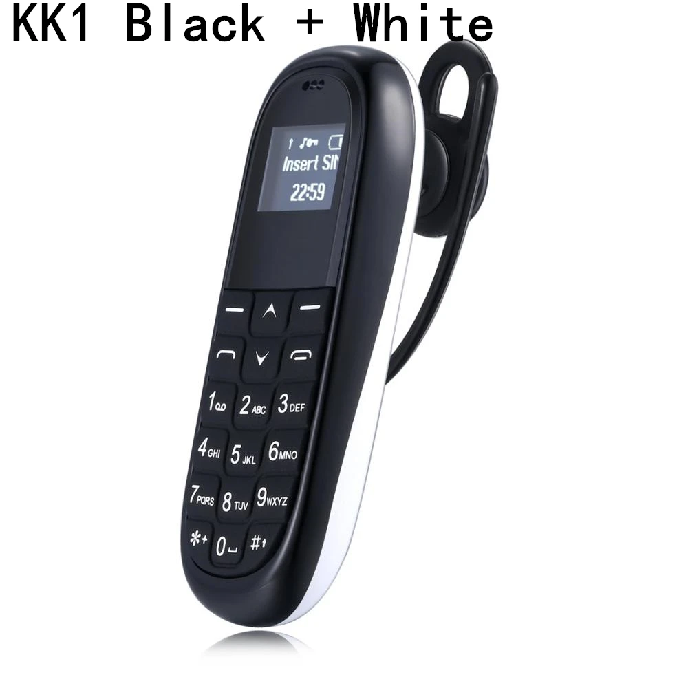 Мини карманный мобильный телефон AEKU KK1 KK2 0,66 дюймов беспроводной Bluetooth набор маленький сотовый телефон волшебный голос Русская клавиатура - Цвет: Black and White KK1