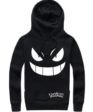 Poke mon Gengar Haunter худи на молнии пуловер в форме монстра аниме с капюшоном толстая
