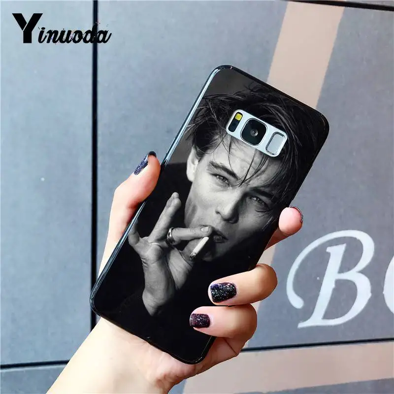 Yinuoda leo Young Leonardo DiCaprio being suave TPU Мягкий силиконовый черный чехол для телефона Samsung