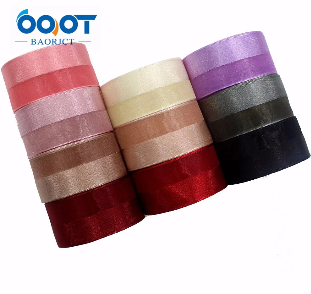 Двойная однотонная атласная лента 10 ярдов/партия 1 дюйм 25 мм ручная работа Бант