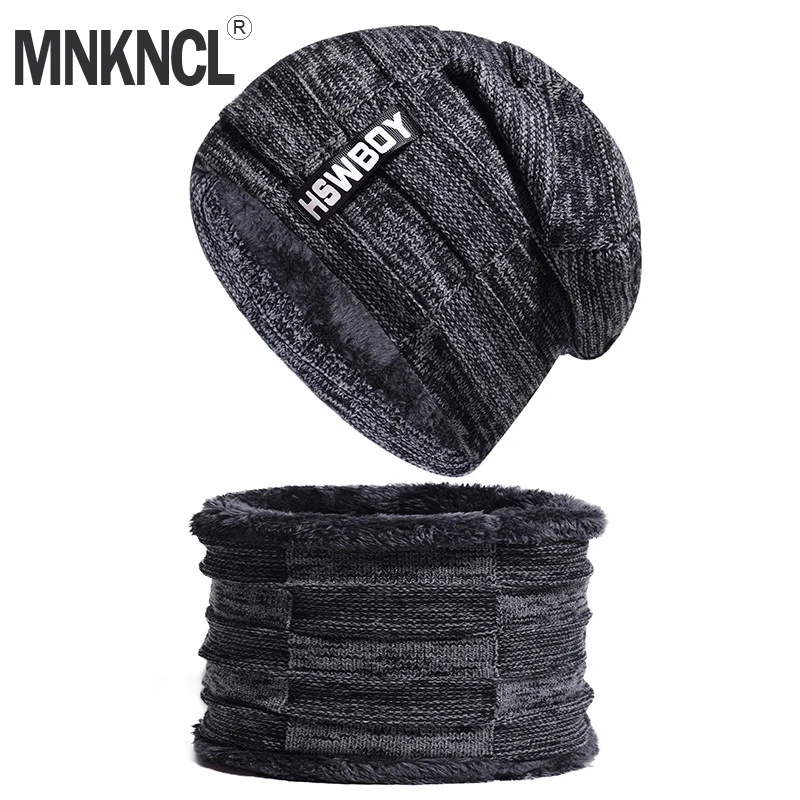 MNKNCL зимняя шапка Skullies Beanies зимние шапки для мужчин и женщин шерстяной шарф Шапка
