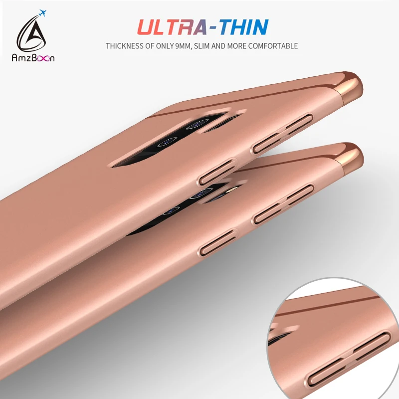 Amzboon Luxury Plating 3-in-1 Phone Bag Case Cover For Samsung Galaxy S9 Plus Hard PC Protector Coque Shell Anti-fingerprint |
