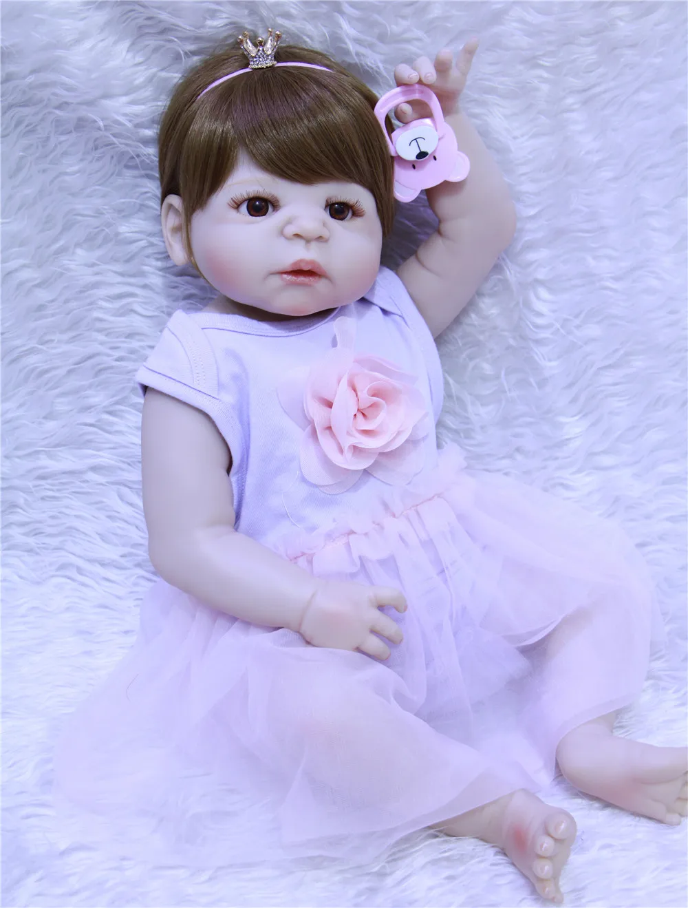 Bebes reborn NPK полностью силиконовые куклы babies toys gift фиолетовая принцесса bonecas menina