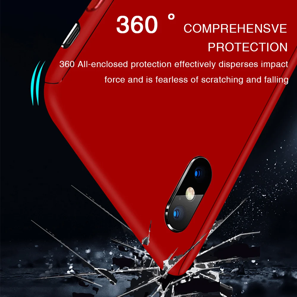 Luxury 360 Full Degree Cover Phone Case For iPhone 8 7 Plus 6 6s 5 5S SE X 10 XR Xs Max Shockproof Cases |