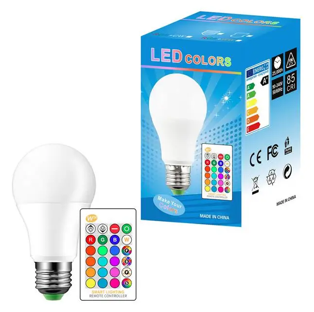 Светодиодный светильник E27 5 Вт 10 15 RGB + белый 16 цветов светодиодный изменяемый с
