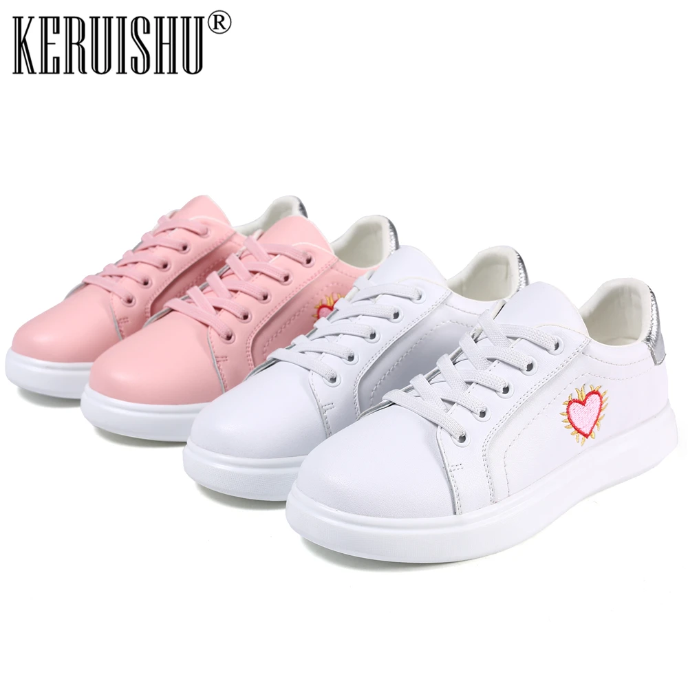 KERUISHU/Корейская версия повседневная обувь для девочек кроссовки из натуральной