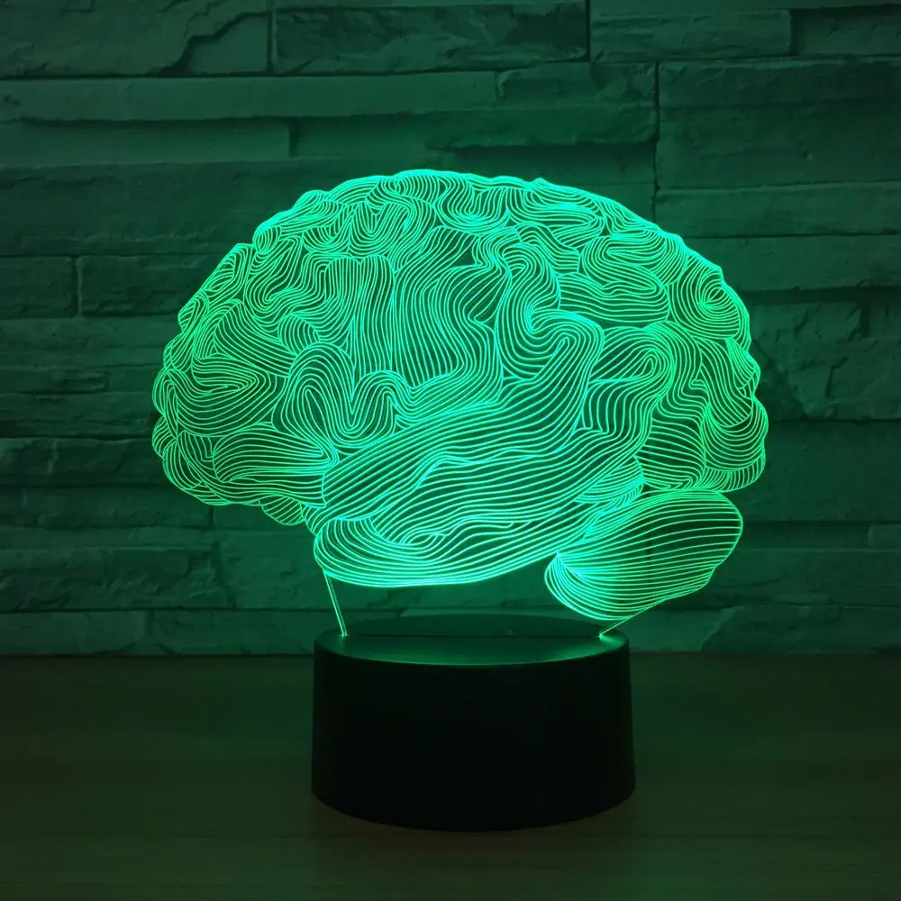 USB Новинка светильник мозг Carebellum лампа с 3D оптической иллюзией 7 цветов Изменение