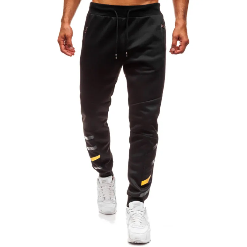 

2018 Hot sports pants zip pocket foot print design sweatpants mens joggers pants joggers men