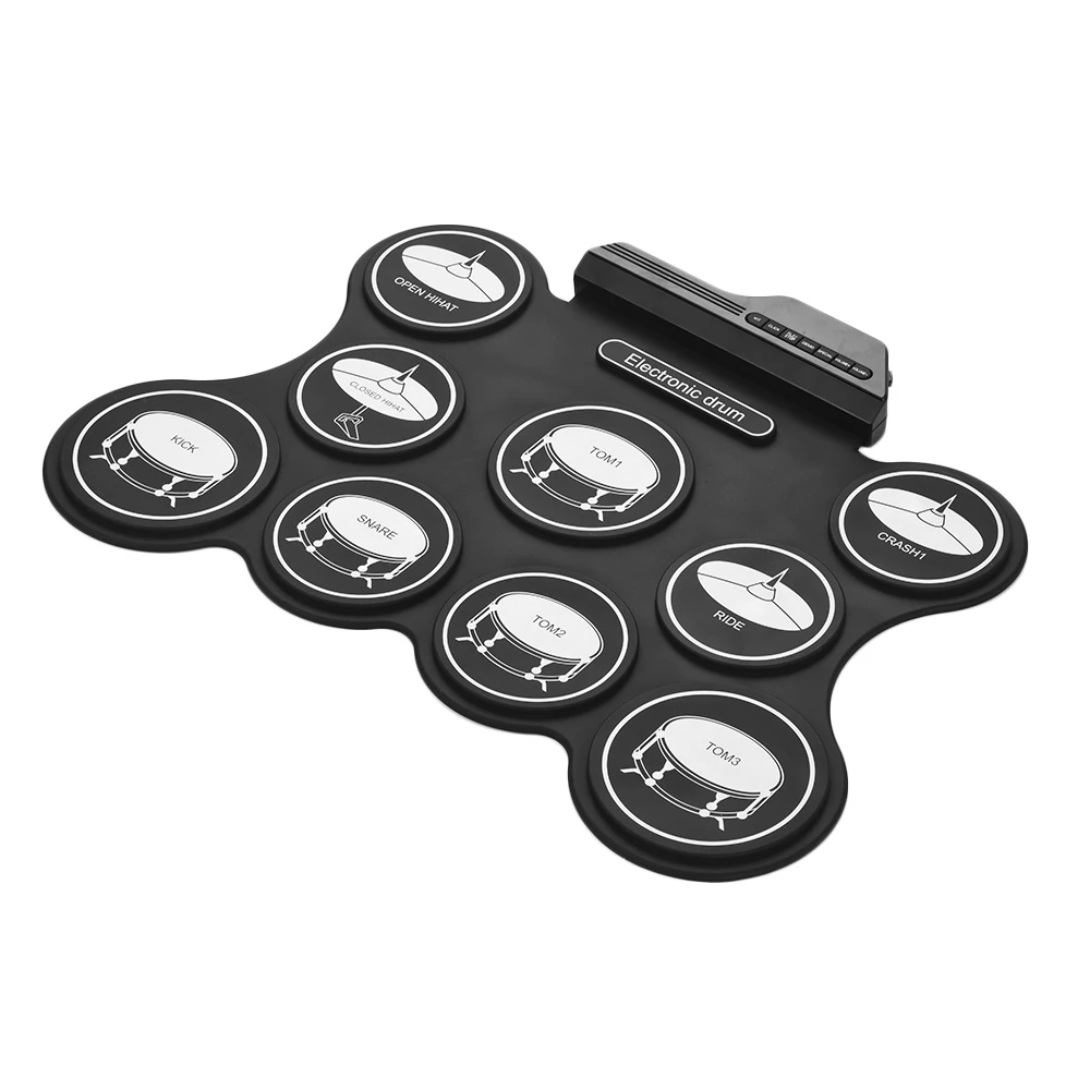 Электронный барабанный набор с USB цифровой рулонный барабан 9 силиконовых