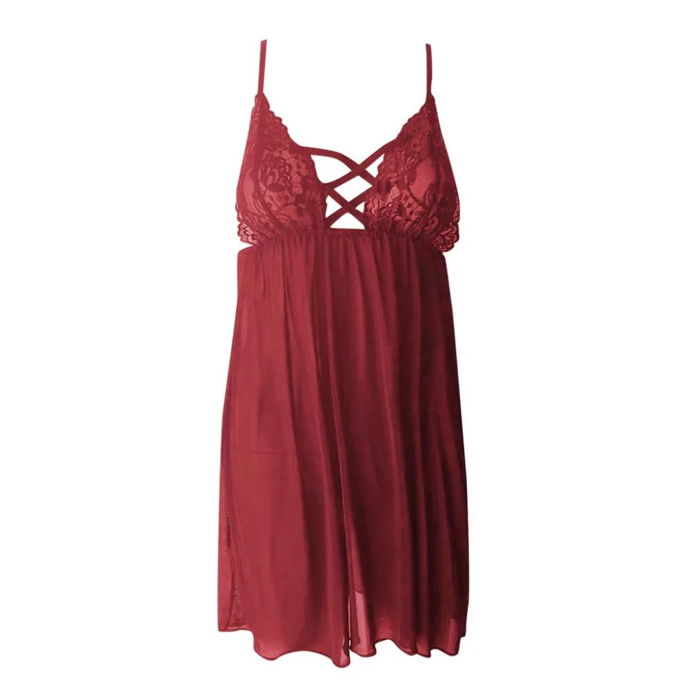 Женское сексуальное нижнее белье кружевное платье Прозрачное черная стринги