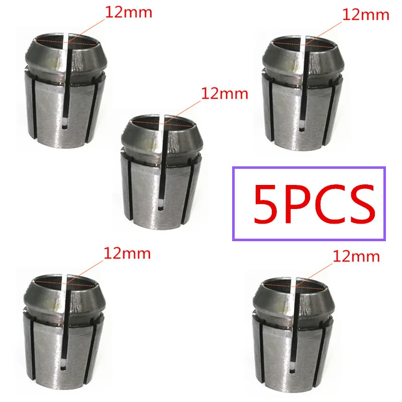 5PCS 12MM 1,2 ''1/4'' 3/8 ''6 мм 6,35 мм 8 мм 9,52 мм 12 мм 12,7 мм втулка конусная Зажимная гайка Замена для патрона маршрутизатора Makita RP2300 RP2301 RP2301 - Цвет: 5PCS 12MM