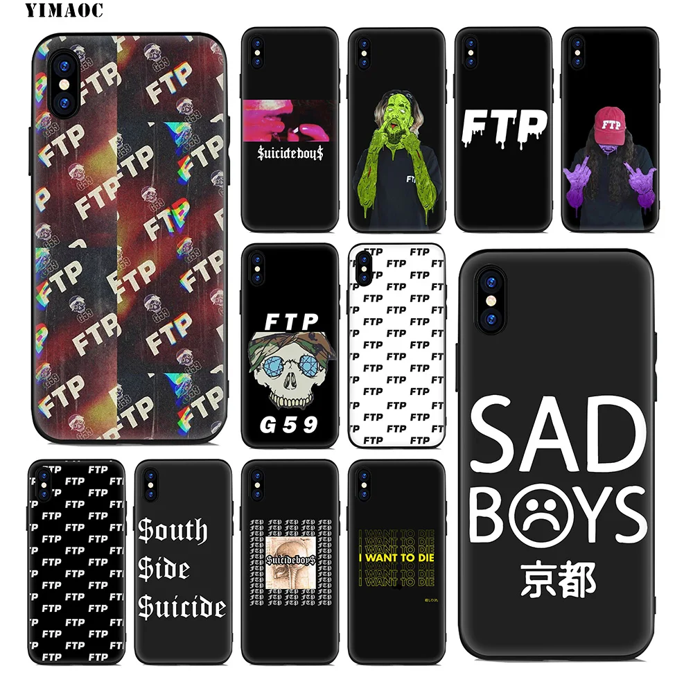 YIMAOC FTP Suicideboys Skull Soft Silicone Case for iPhone 11 Pro Xr Xs Max X or 10 8 7 6 6S Plus 5 5S SE |