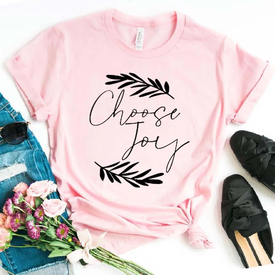 Женская хлопковая Футболка Choose Joy Повседневная забавная футболка подарок для