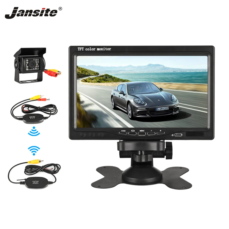 Jansite 7 &quotБеспроводной автомобильный монитор TFT lcd Автомобильный заднего вида