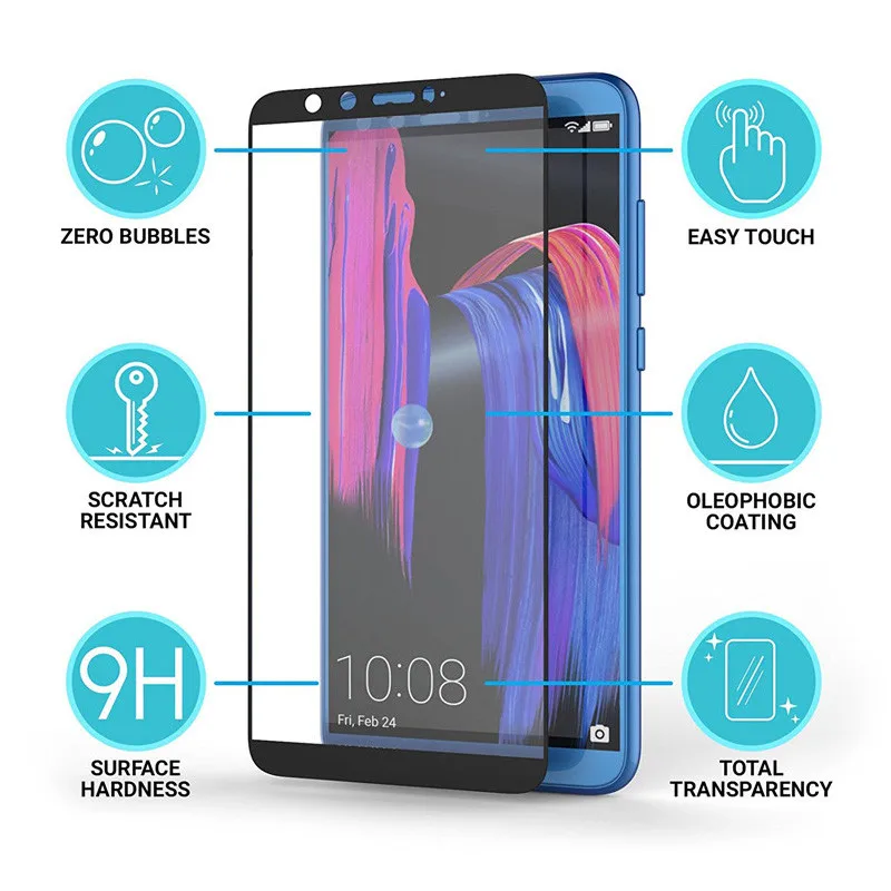 WeeYRN Honor 9 Lite Полное покрытие защитное стекло на для Huawei / lite (Хонор Лайт) закаленное