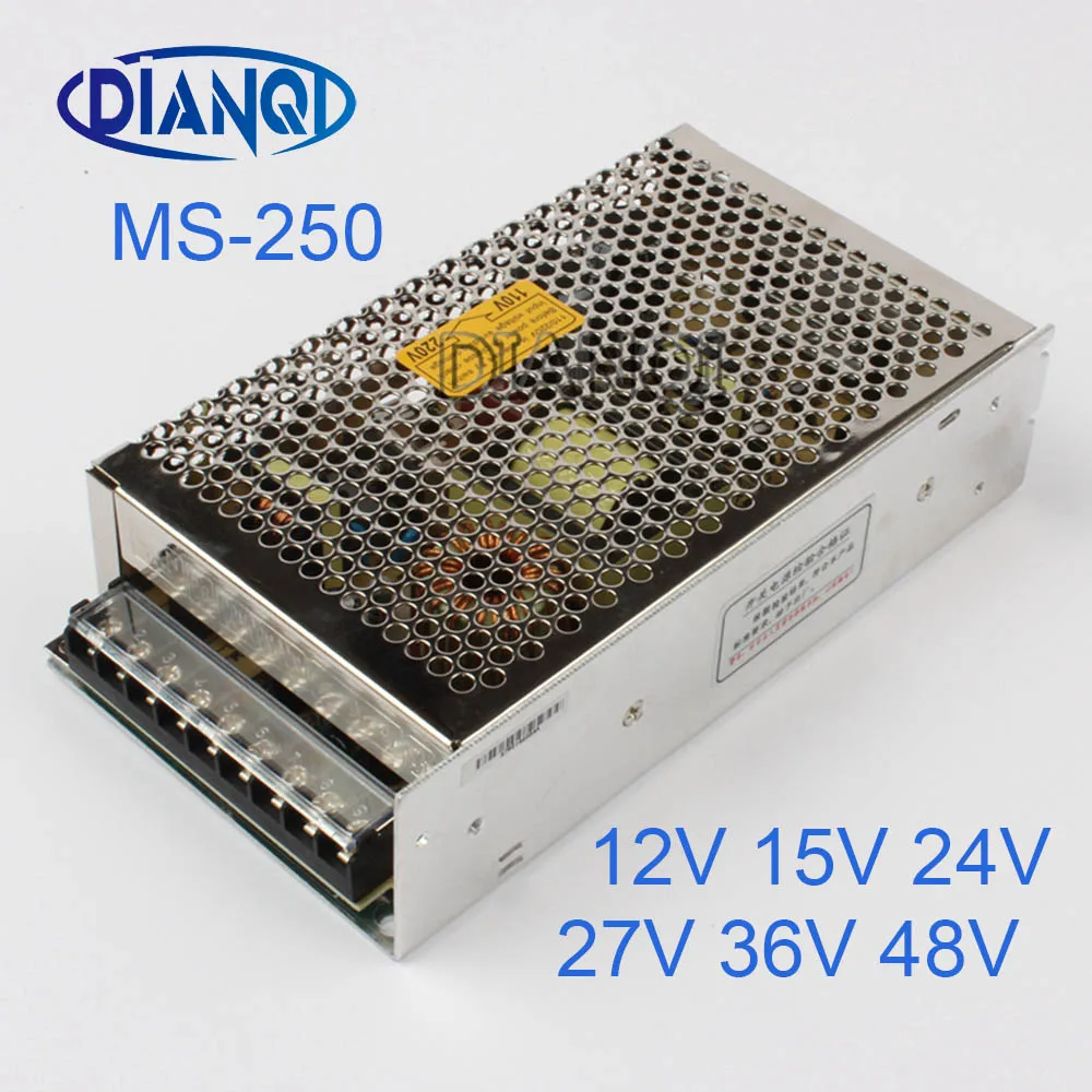 Источник питания 250 Вт 48 В 5.2A Мощный мини блок размеров led 27 в 36 ac dc 12 24 15