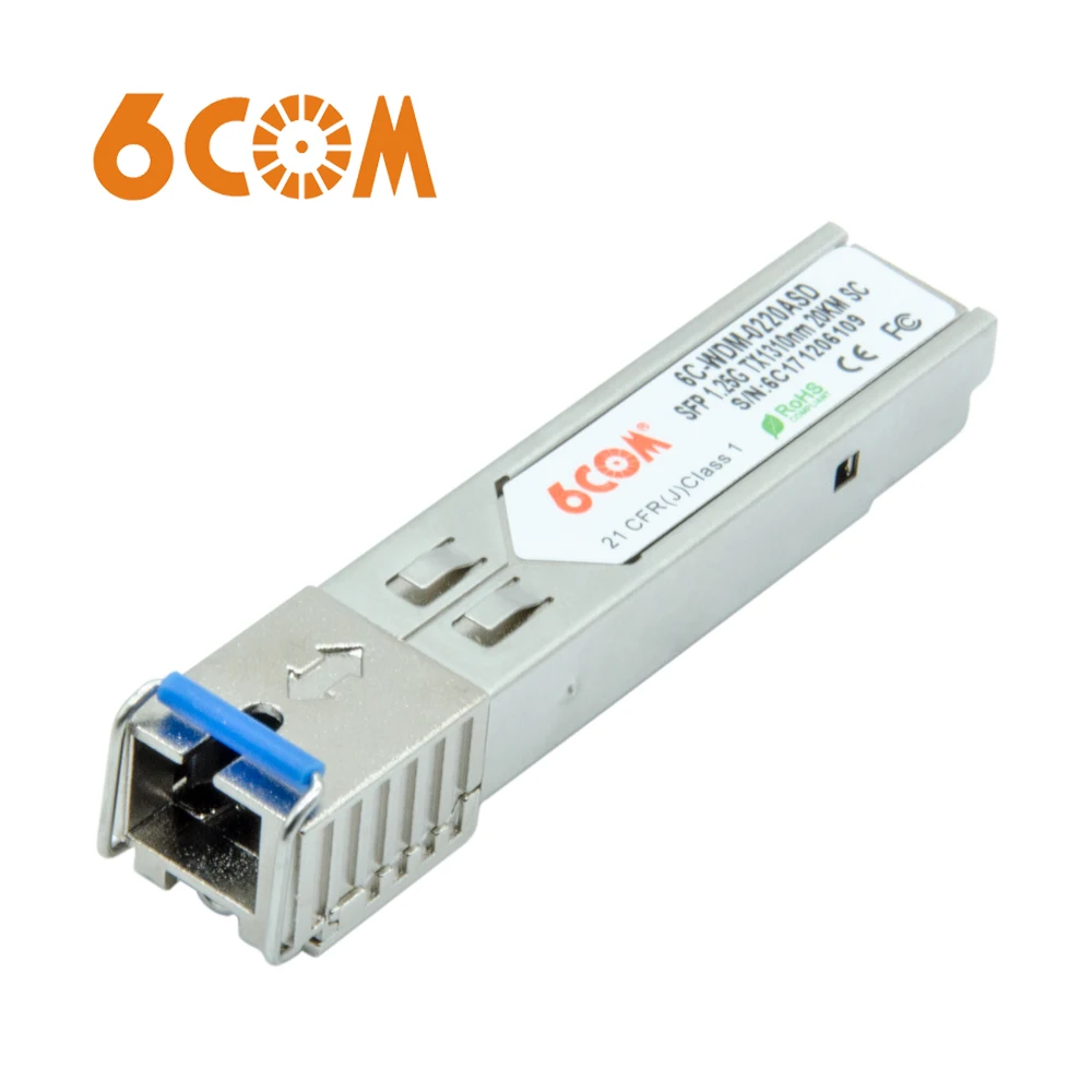 6COM оптический BIDI SFP трансивер 1,25G Tx1310nm Rx1550nm SC разъем c ddm 20 км достичь WDM модуль 6C-WDM-0220ASD