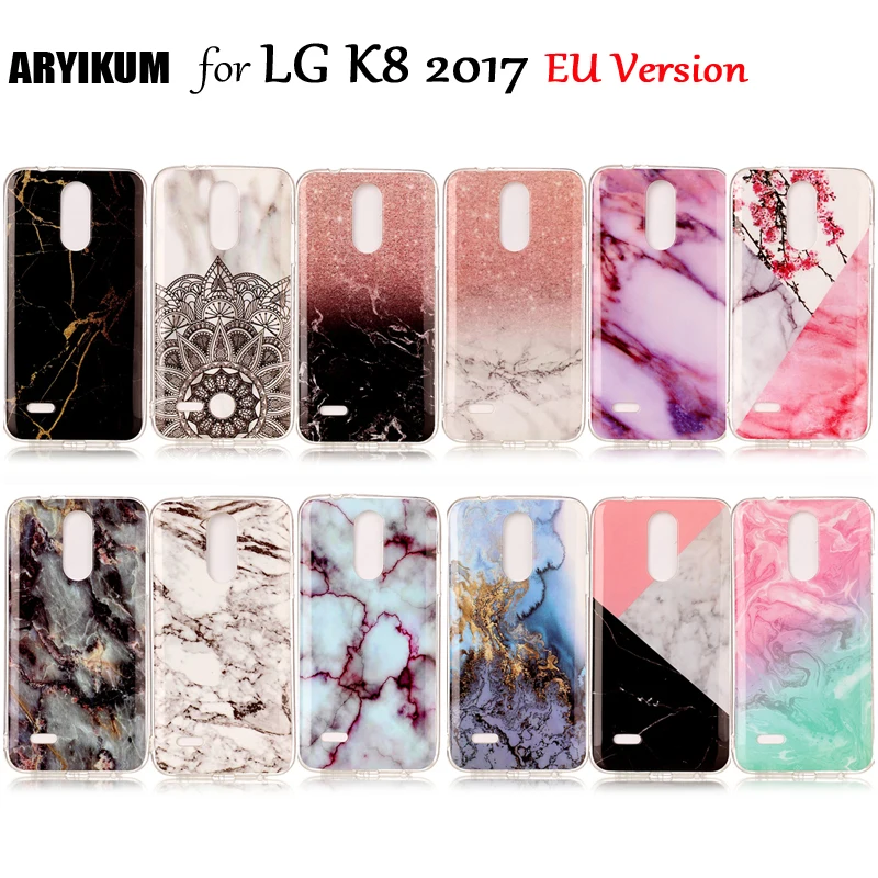 TPU Marble Cases For etui LG K8 2017 Dual European Version Case M200N X240 Soft Silicone Back Cover Fundas |