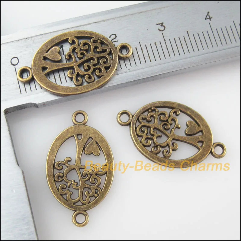 Новый 30 шт. состаренная бронза Цвет Овальный Амулеты с деревом жизни Подвески