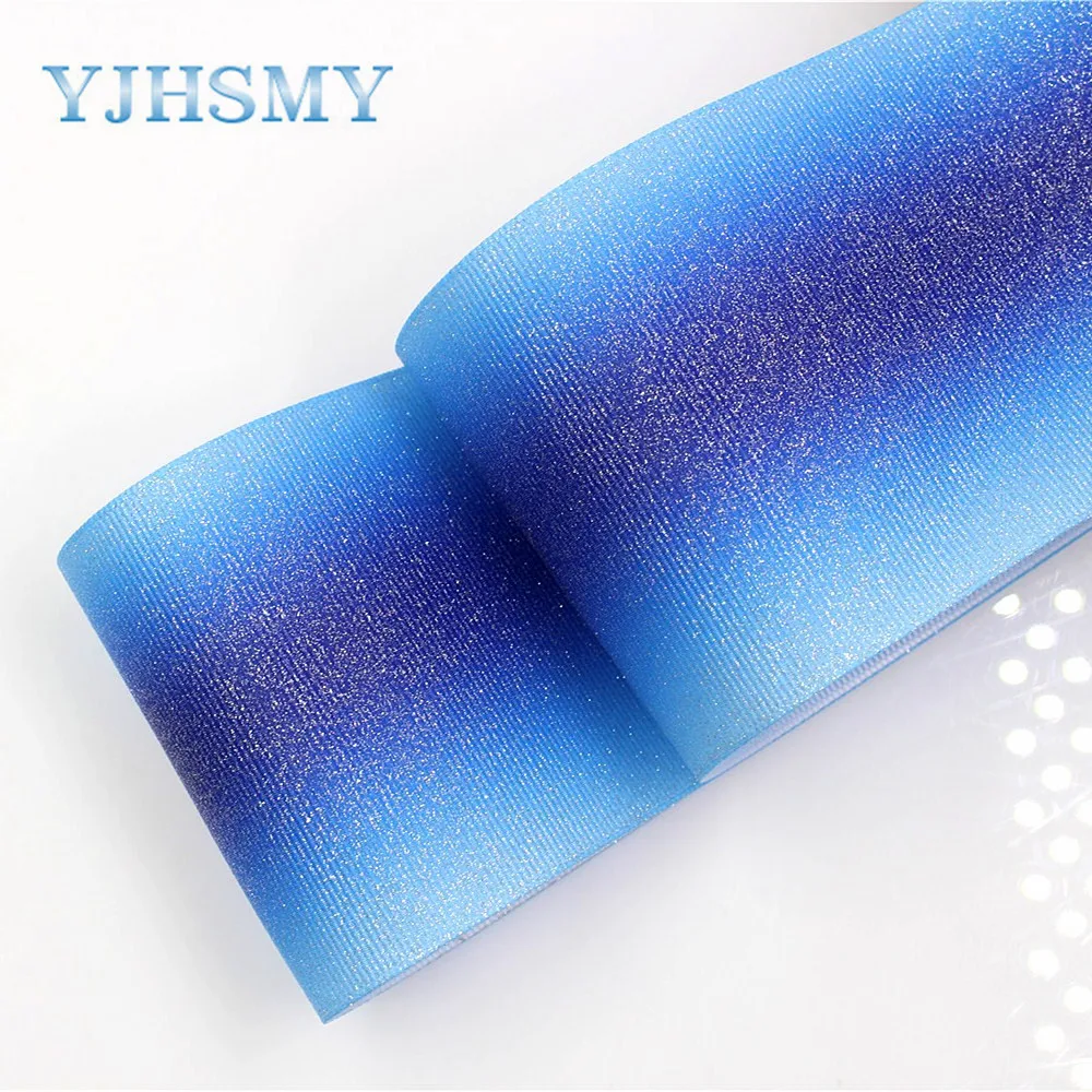 YJHSMY G-18424-17 75 mm 5 Yards color flash Ribbons Thermal transfer Printed grosgrain Wedding Accessories DIY material | Дом и сад