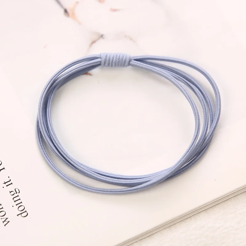 10PCS light blue AIKELINA, 10 шт./лот, цветные, 4 в 1, с узлом, эластичные резинки, аксессуары для волос, для женщин и девочек, галстук, конский хвост, держатели, головные уборы - Цвет: 10PCS light blue