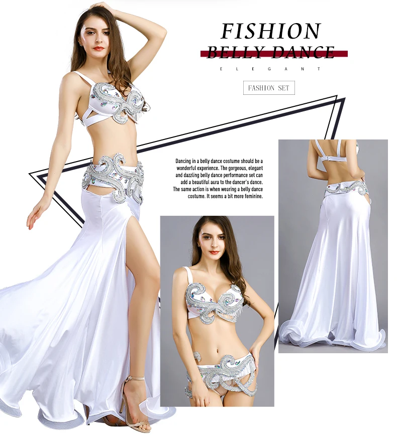 Free Shipping New Arrival high quality sexy belly dance set/costume/belly dancing clothes/belly dance Bra&Belt&Skirt-8832