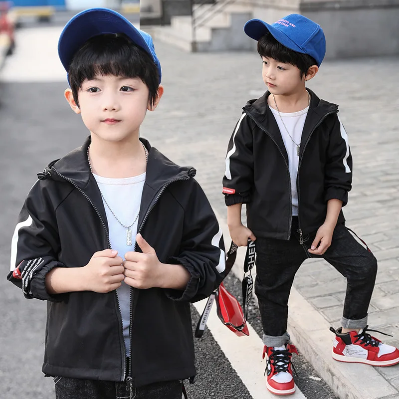 Детская одежда весна-осень 2019 Повседневная ветровка с капюшоном и длинными