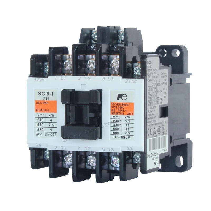 Контактор переменного тока 50 Гц 19A 690 В AC24V 380 220 110 напряжение катушки 3NO1NO1NC SC20AA Fuji