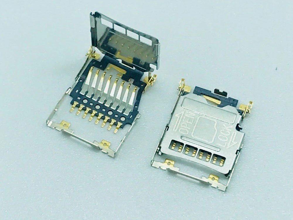 8 контактный Micro Flip TF/SD слот для карты памяти держатель лотка адаптер считывателя