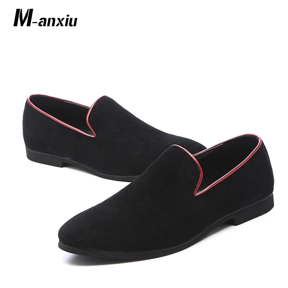 M-anxiu New Style Fashion Gold Velvet Leather Shoes Men Loafers Slip on Driving Male Boat Flats Moccasins | Обувь