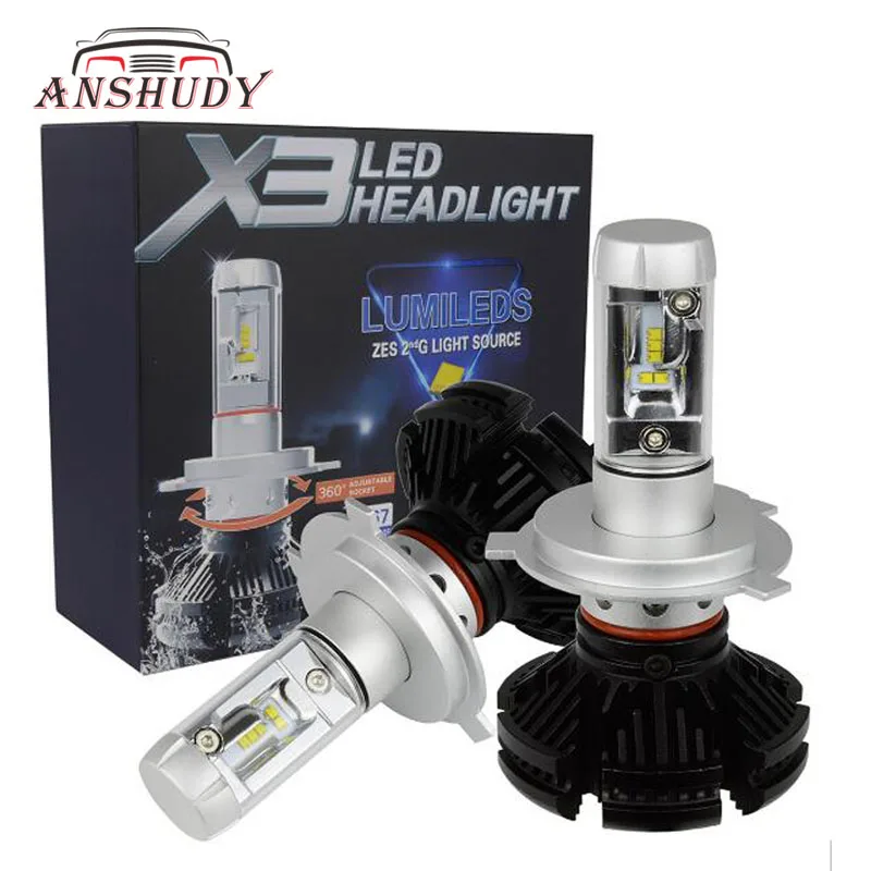 X3 H7 H4 светодио дный H11 H1 фар автомобиля лампы 9005/HB3 9006/HB4 Противотуманные фары H8/H9 H3