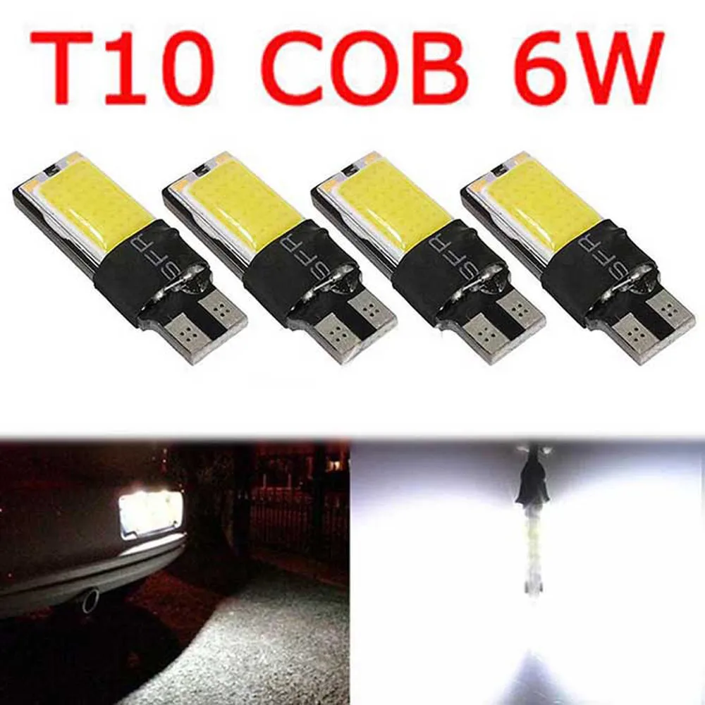 Автомобильный 4 шт. T10 COB 6 Вт W5W 194 168 светодиодный Canbus без ошибок боковой