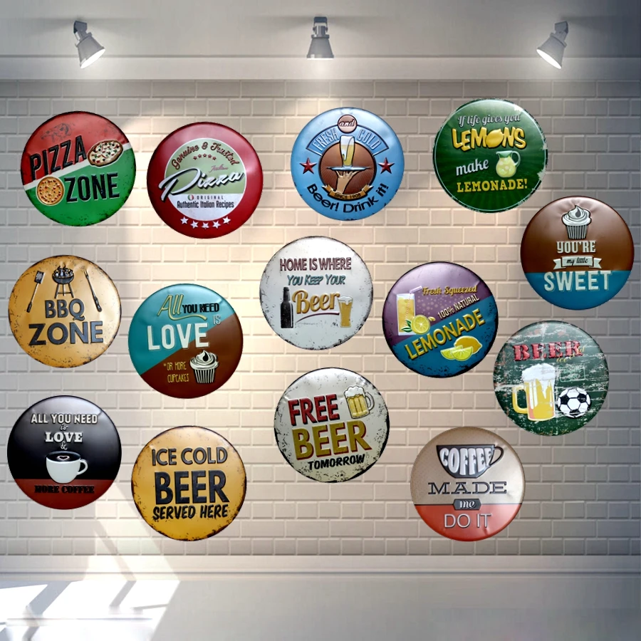 

BBQ Zone Cold Beer Poster Metal Plate Irregular Signs Iron Painting Wall Hotel Pub Coffee Home Art Decor 30CM U-23