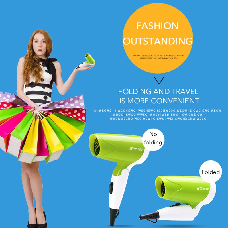 Портативный фен для волос складной мини 5 скоростей регулировка холодного и