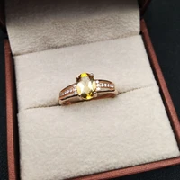 lanzyo 925 sterling silver citrine rings girls birthday gift fine jewelry for woman sporty style seckill j060802agj