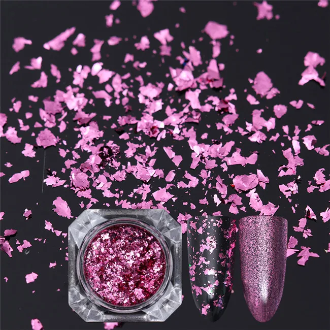 Colorful4 Ur Sugar алюминиевые хлопья для ногтей блестки порошок «Волшебное зеркало» блестит Золото Серебро Красный цвета нерегулярные пигментные украшения ногтей - Цвет: Colorful4
