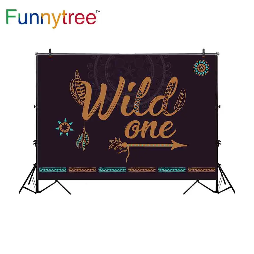 

Фотофон Funnytree для фотостудии wild one винтажный день рождения в индийском стиле фон для фотобудка для фотосессии